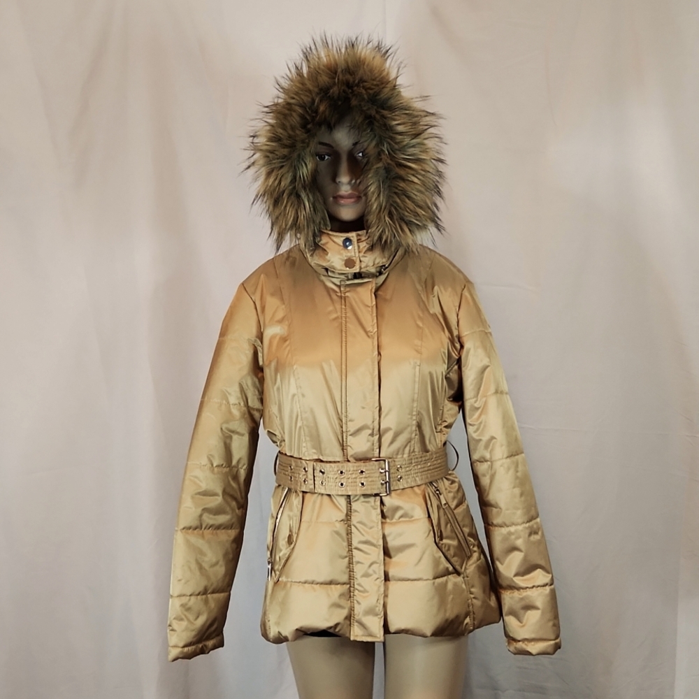 New York & Company Coat Gold Small